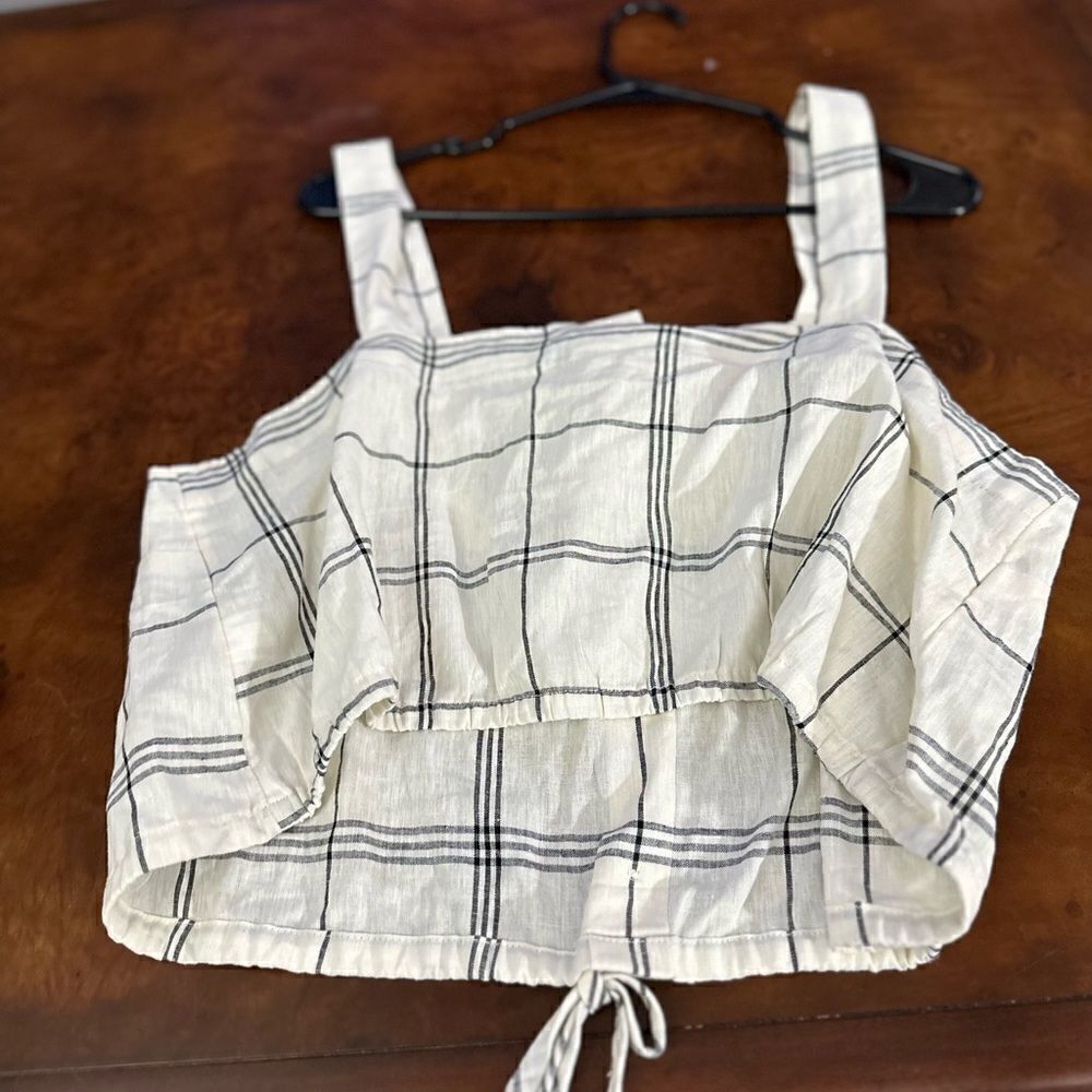 A New Day Womens Linen Blend Tie-Front Faux-Button Tank Top Cream Size XL NWT - Picture 11 of 11